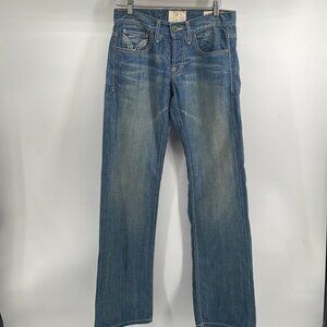 Tavernati zeppelin 19 straight legs button fly jeans medium wash denim y2k sz 29
